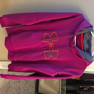 Under Armour Magenta Hoodie with Orange Logo